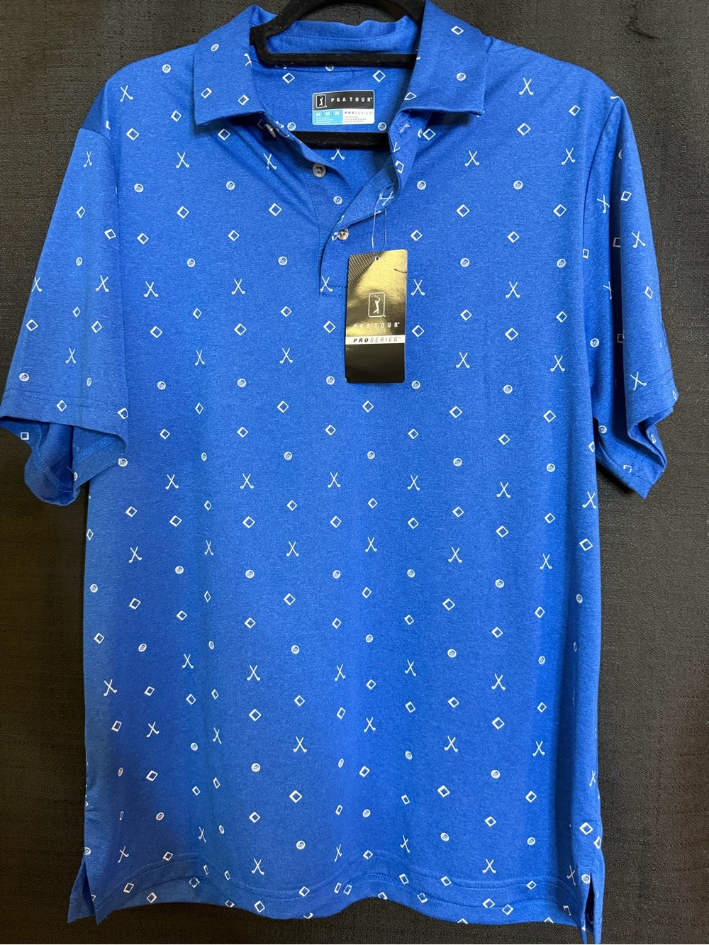 PGATour Men’s Blue Printed Polo Shirt